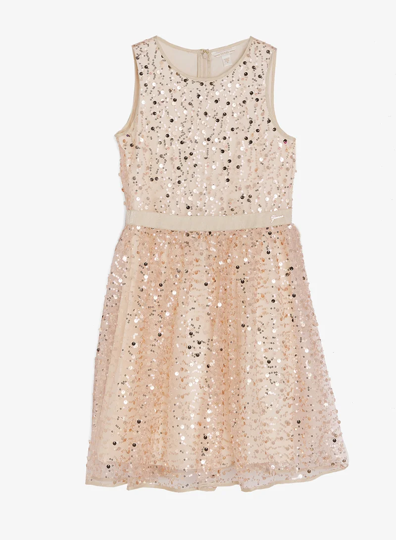 GUESS Youth Sequin Sleeveless Midi Dress